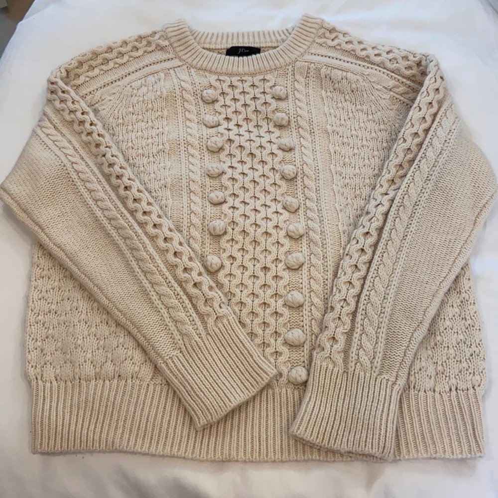 Cream knit sweater JCrew